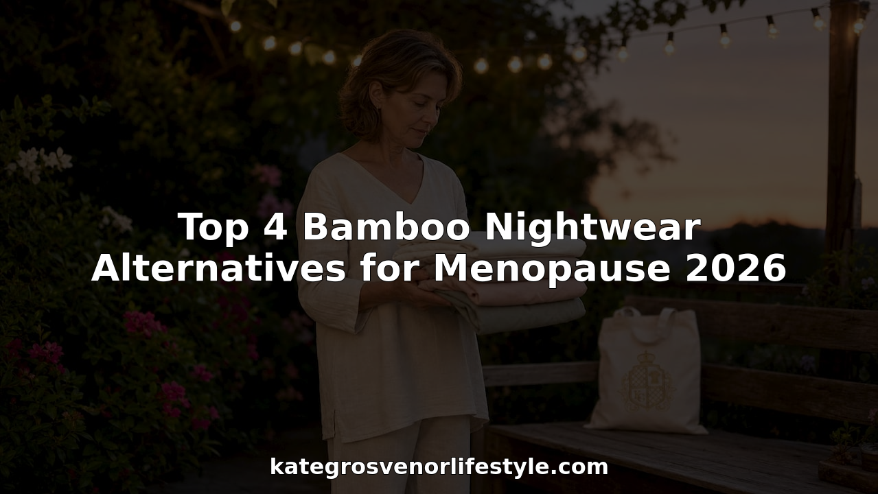 Woman examining bamboo nightwear alternatives at home