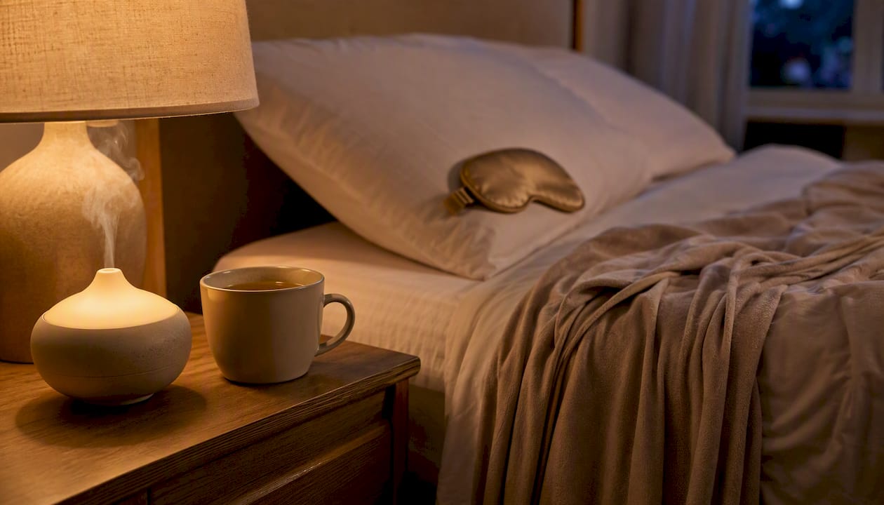 Bedroom setup for calming sleep routine