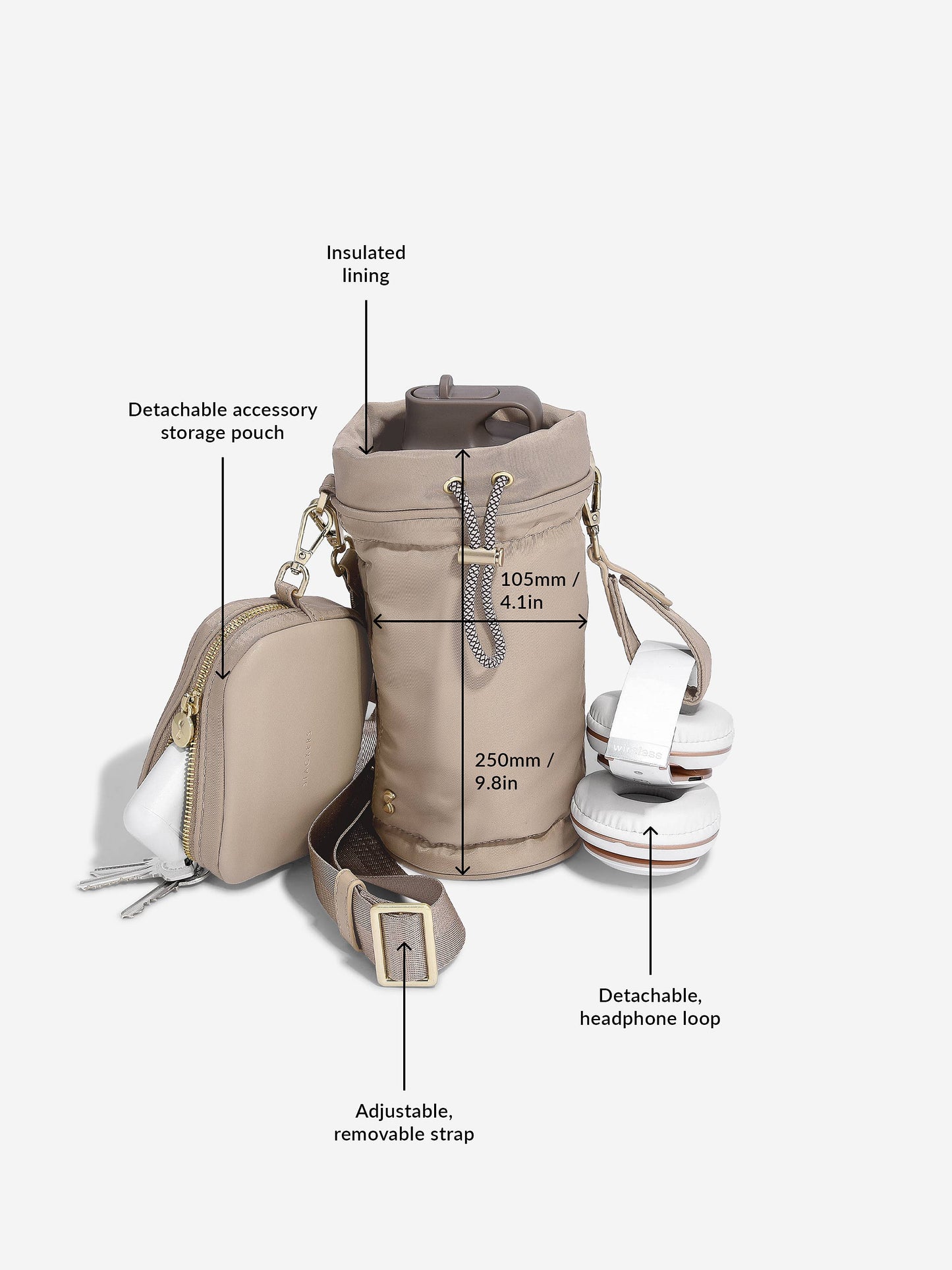 Mushroom Recycled Nylon Bottle Bag