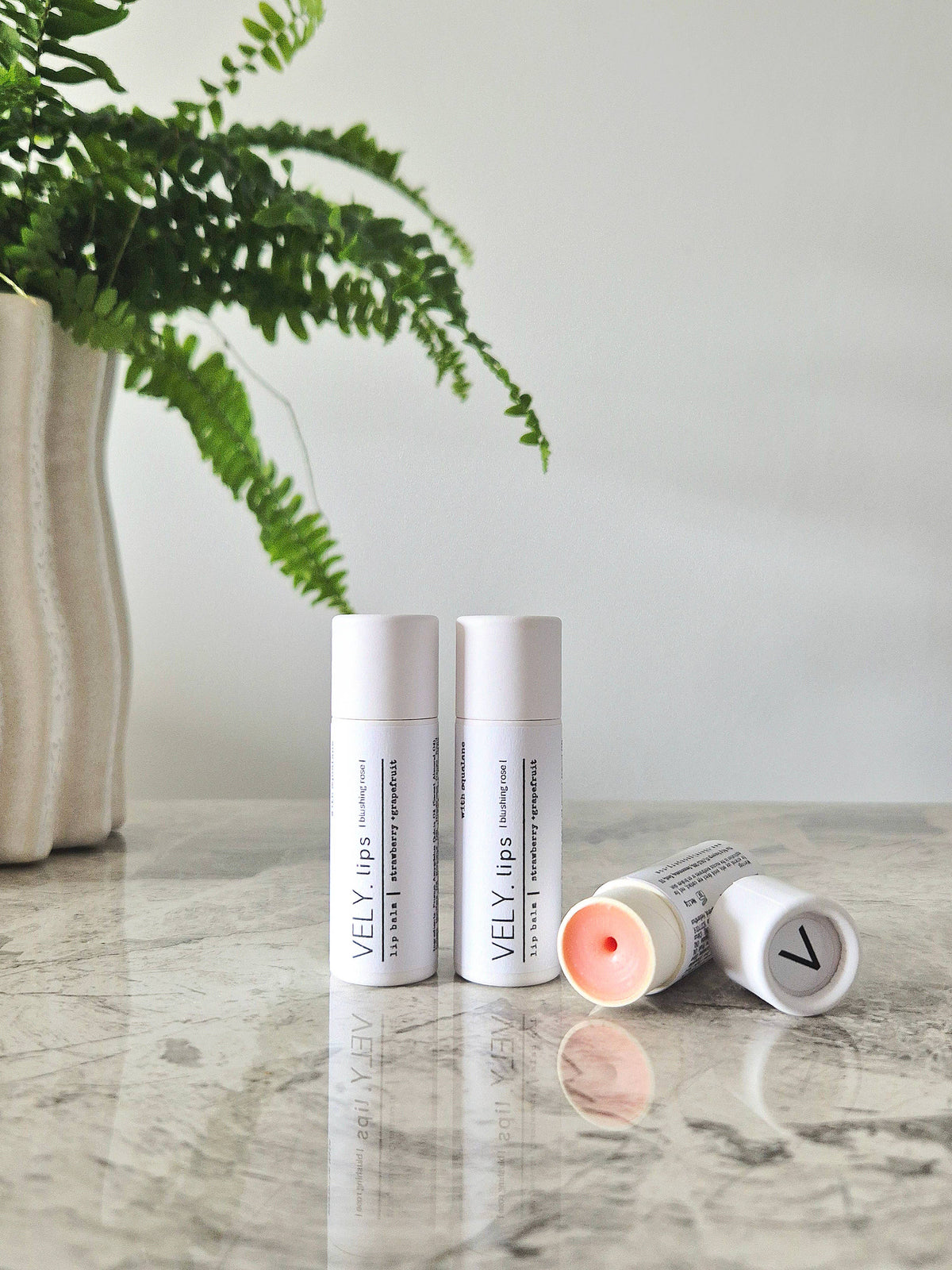 Natural Tinted Lip Balm "Blushing Rose" with Squalane