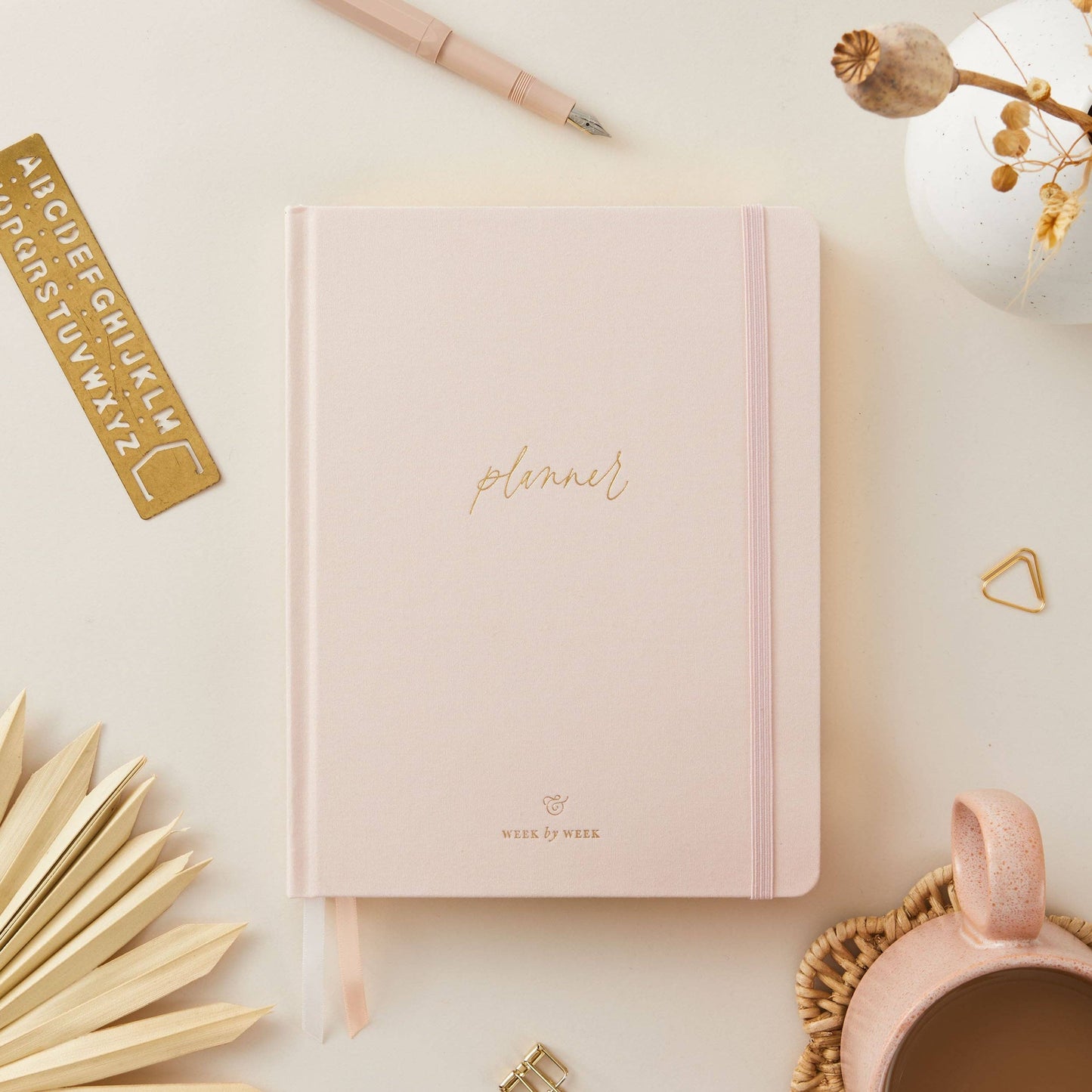 Undated Weekly Planner - Blush (Cloth) - diary gift for her