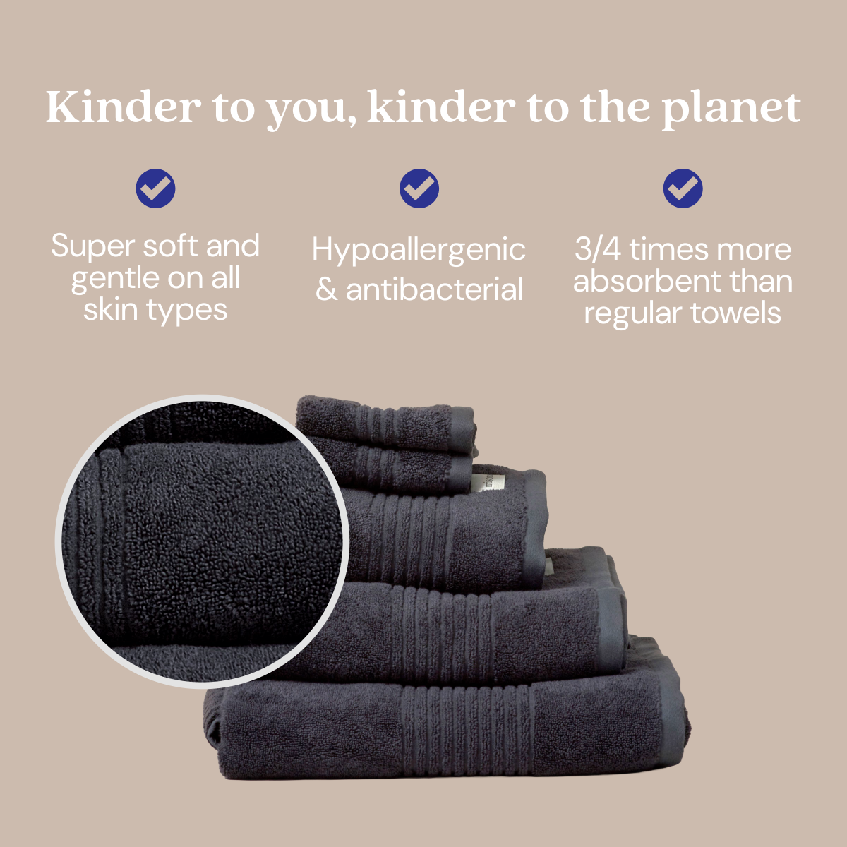 Ultra Soft - Plush Hypo-Allergenic Towels: Misona Blue
