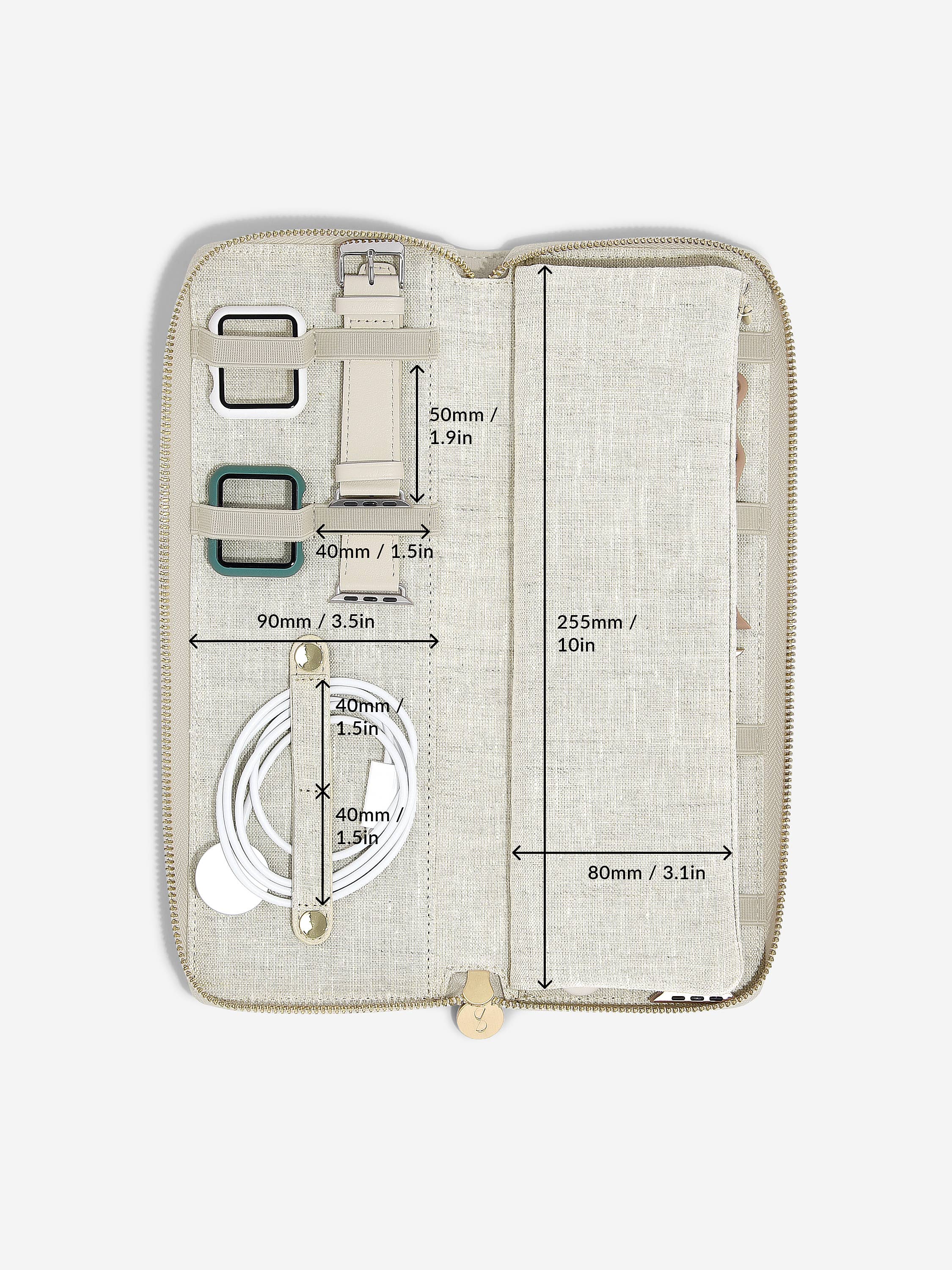 Oatmeal & Linen Watch Organiser