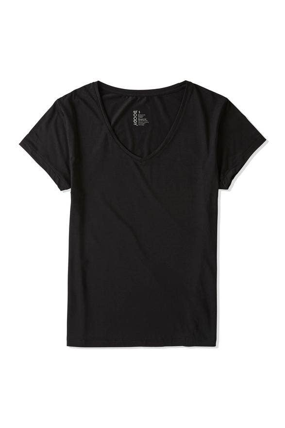 V-Neck Bamboo T-Shirt in Black