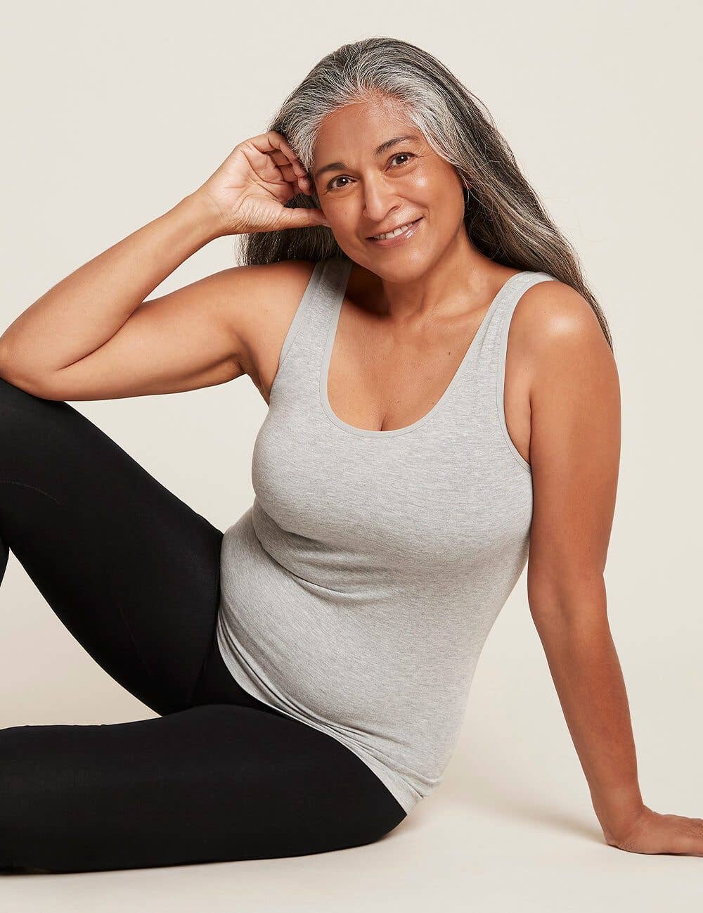 Bamboo Tank Top: Light Grey Marl