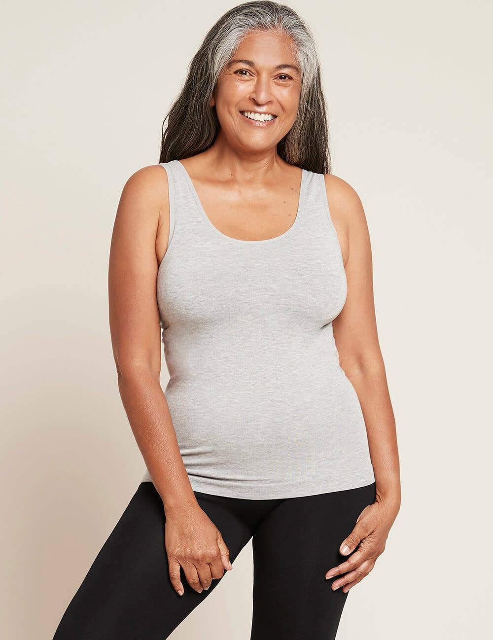 Bamboo Tank Top: Light Grey Marl