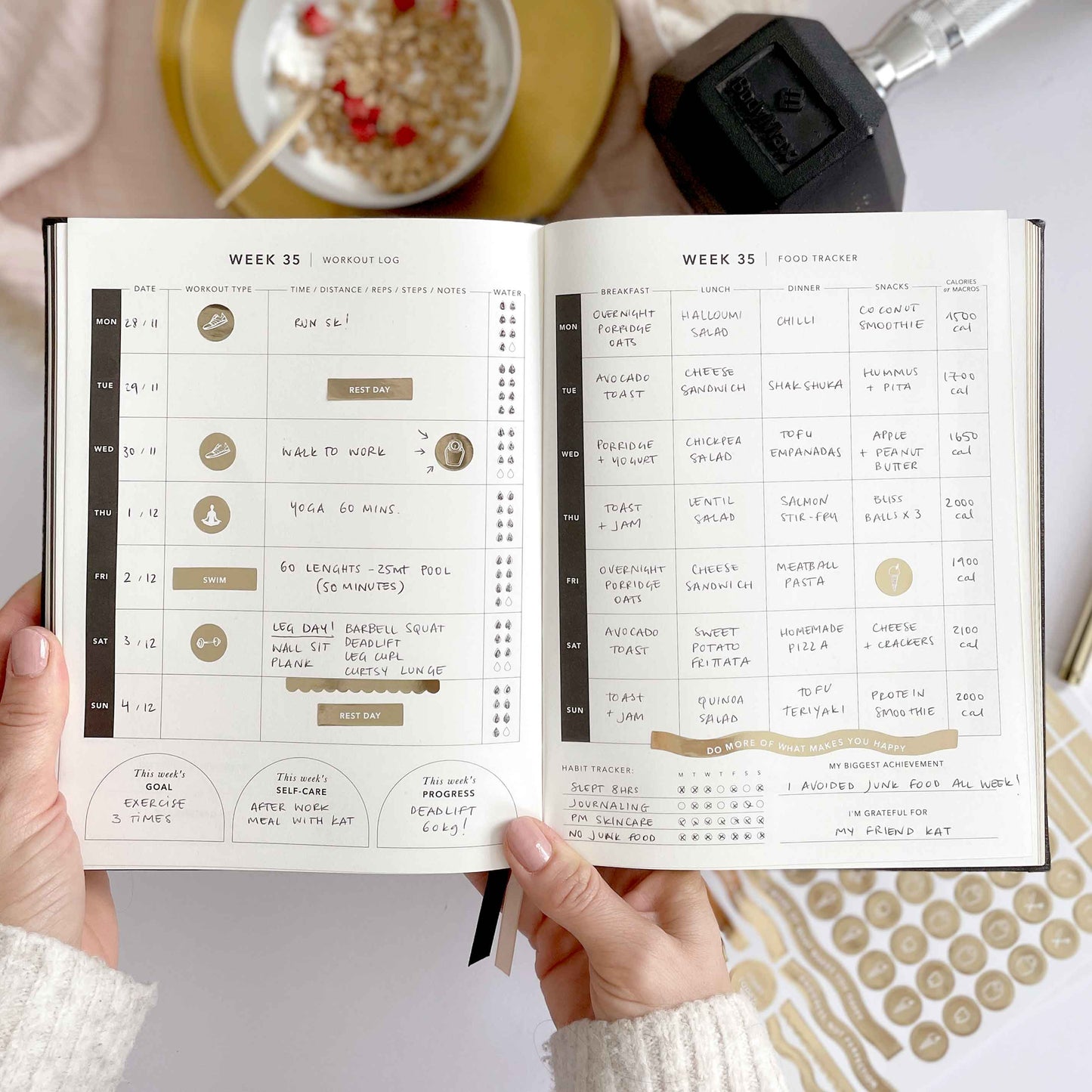 My Daily Fitness planner - Workout and Meal Planner (Black)