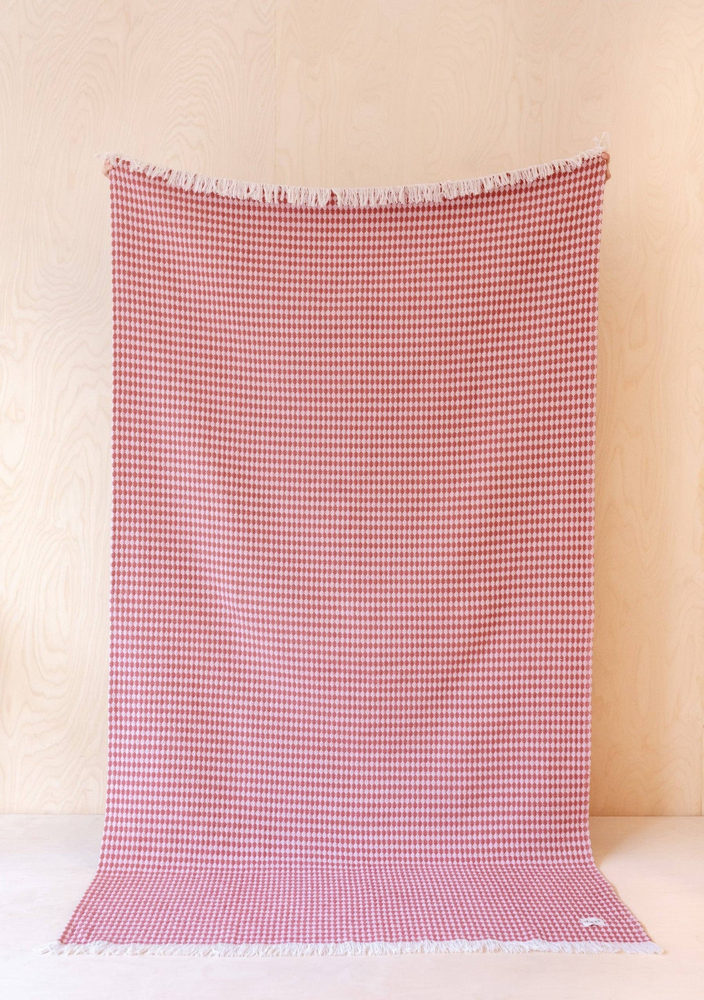 NEW! Cotton Throw in Pink Argyle