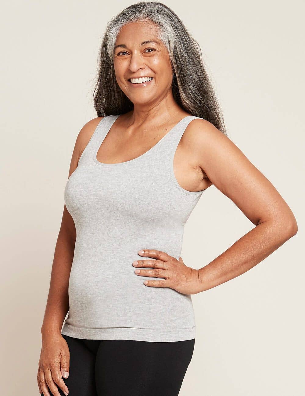 Bamboo Tank Top: Light Grey Marl