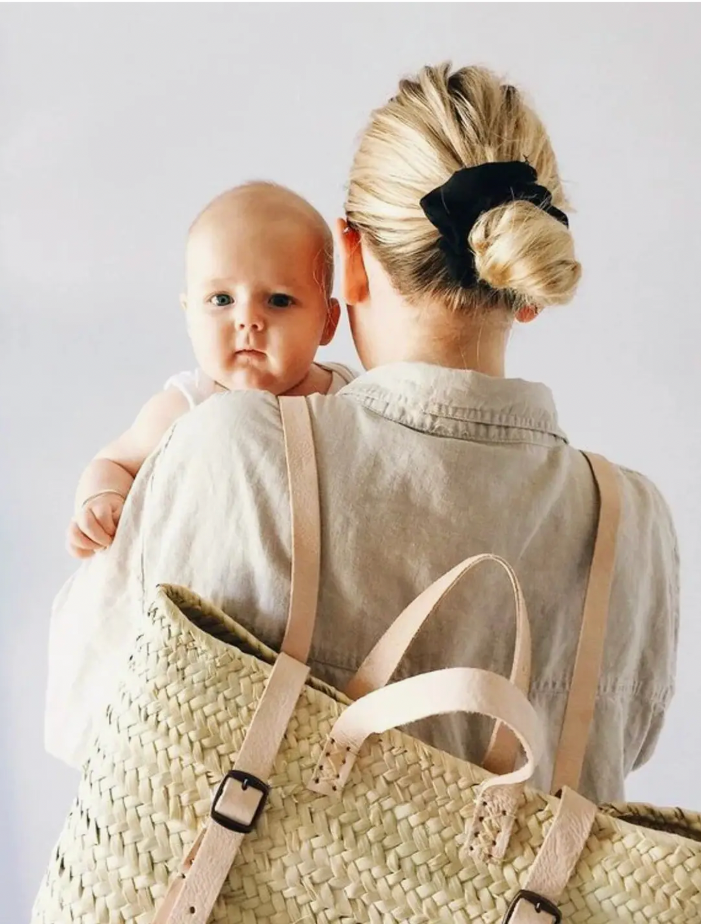 The Jenna Bag: Straw Backpack with Natural Leather Straps
