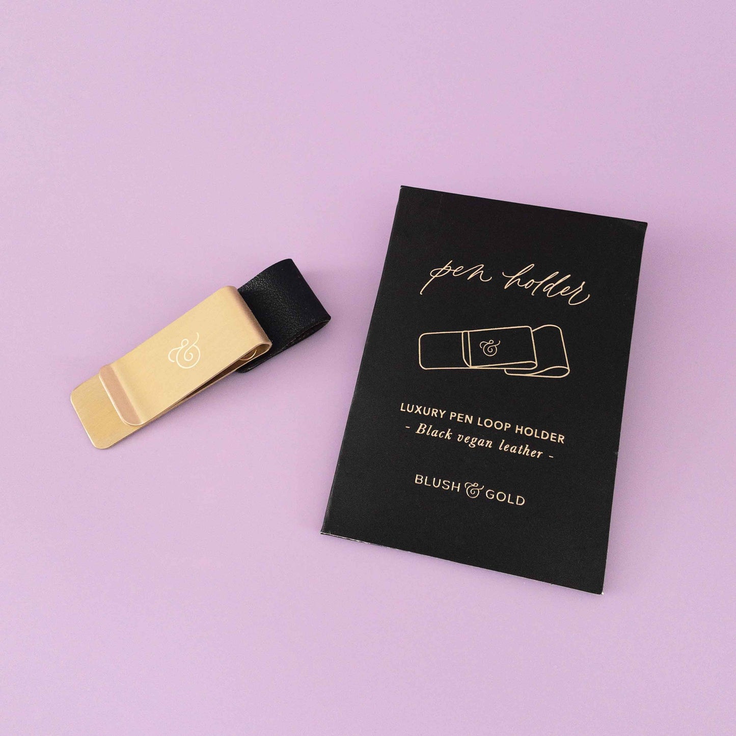 Pen Loop Holder - Black (Vegan Leather)