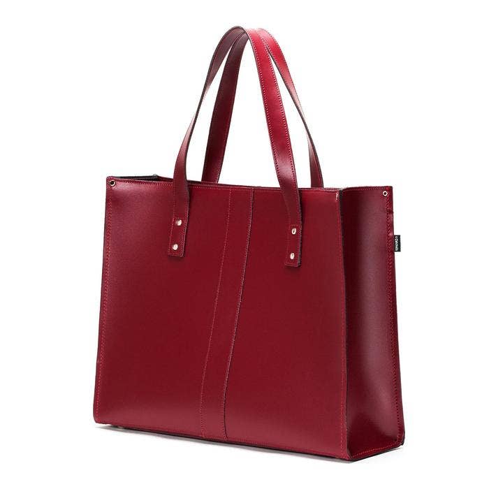 Handmade Oxblood Leather Shopper Tote Bag