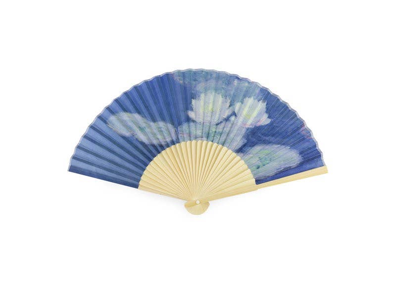 Nymphéas Evening Light by Monet, Bamboo Hand Fan