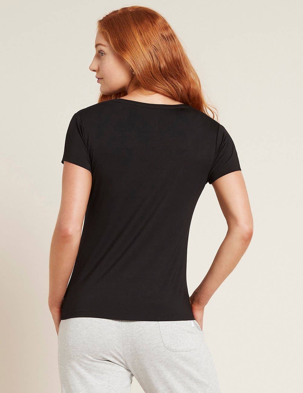V-Neck Bamboo T-Shirt in Black