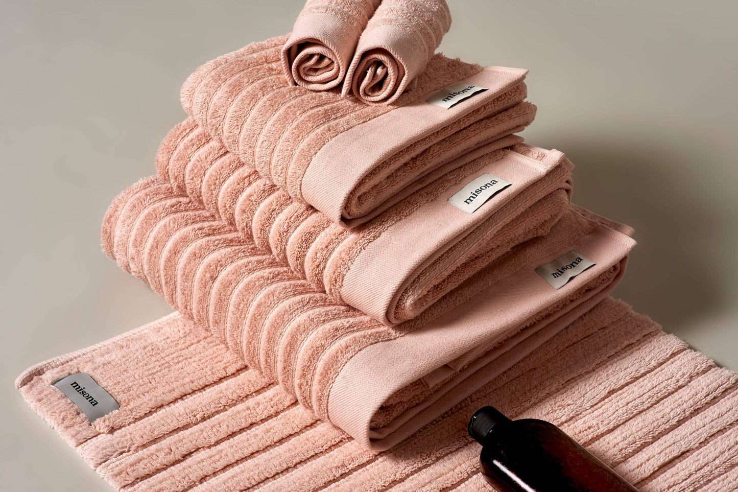 Organic Cotton Bath Mat & Bath Runner: Bath Mat / Light Grey