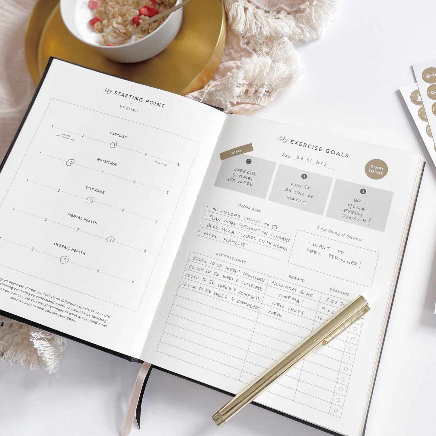 My Daily Fitness planner - Workout and Meal Planner (Black)