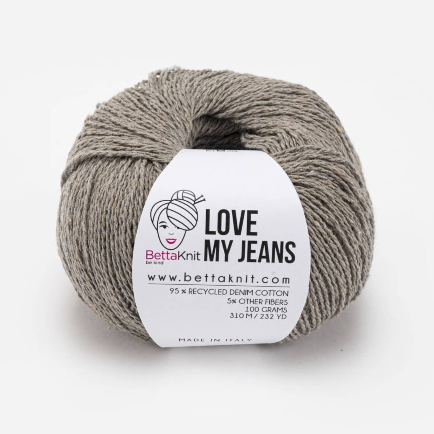Love My Jeans, yarn obtained from the recycling of old jeans: Ecru