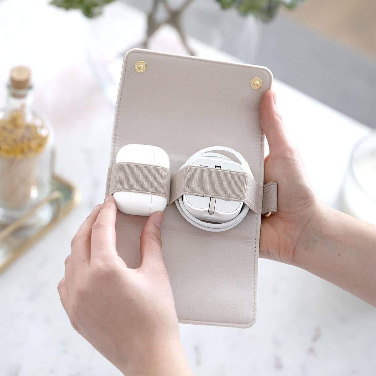 Taupe Compact Cable Organiser