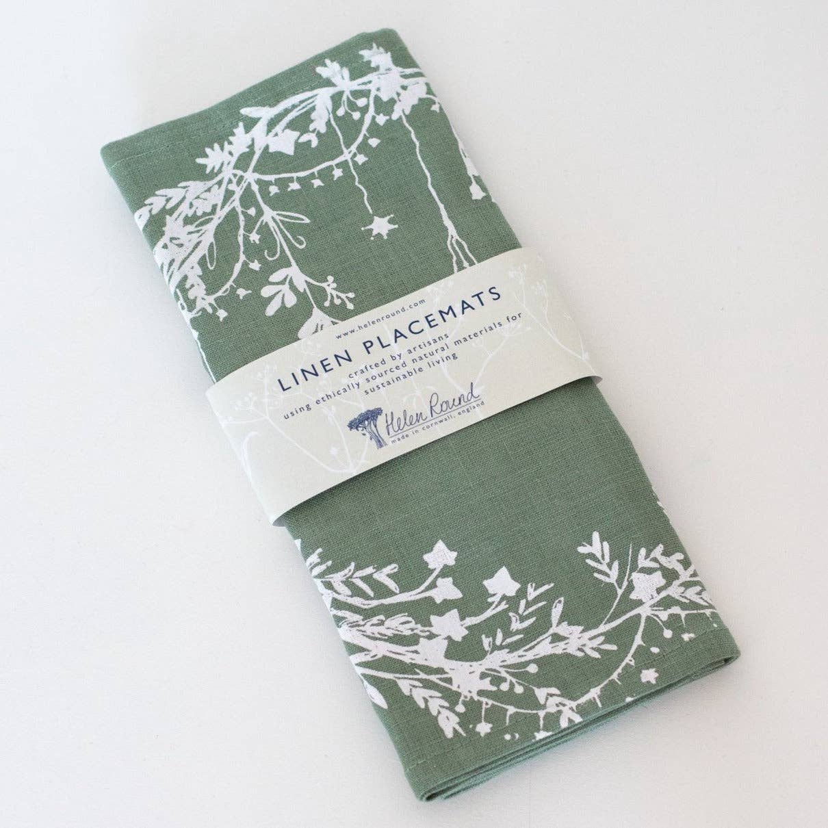 Christmas Placemats Pure Linen Set of Two - Natural