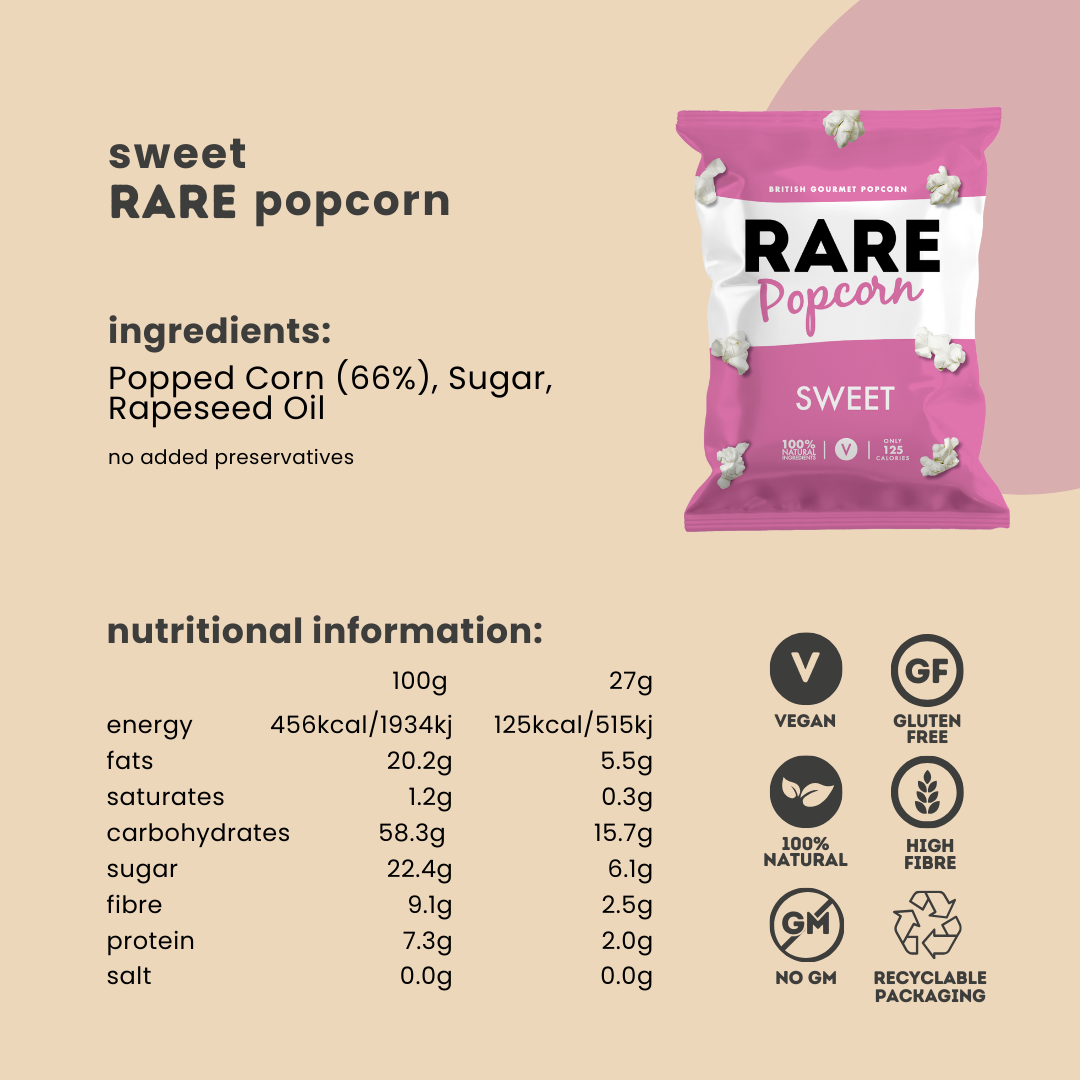RARE Sweet Popcorn (Vegan, Natural)