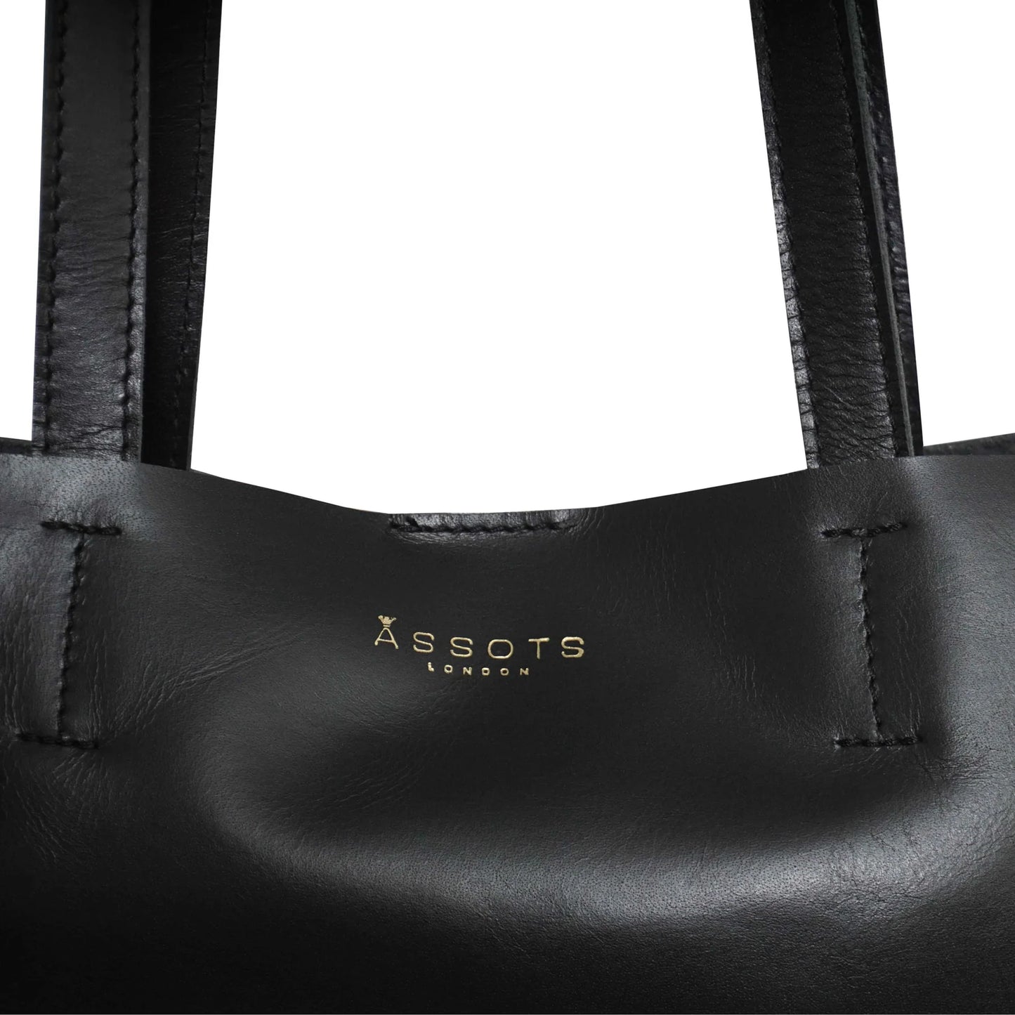 'ADELA' Smooth Real Leather Unlined Designer Tote Bag in Black