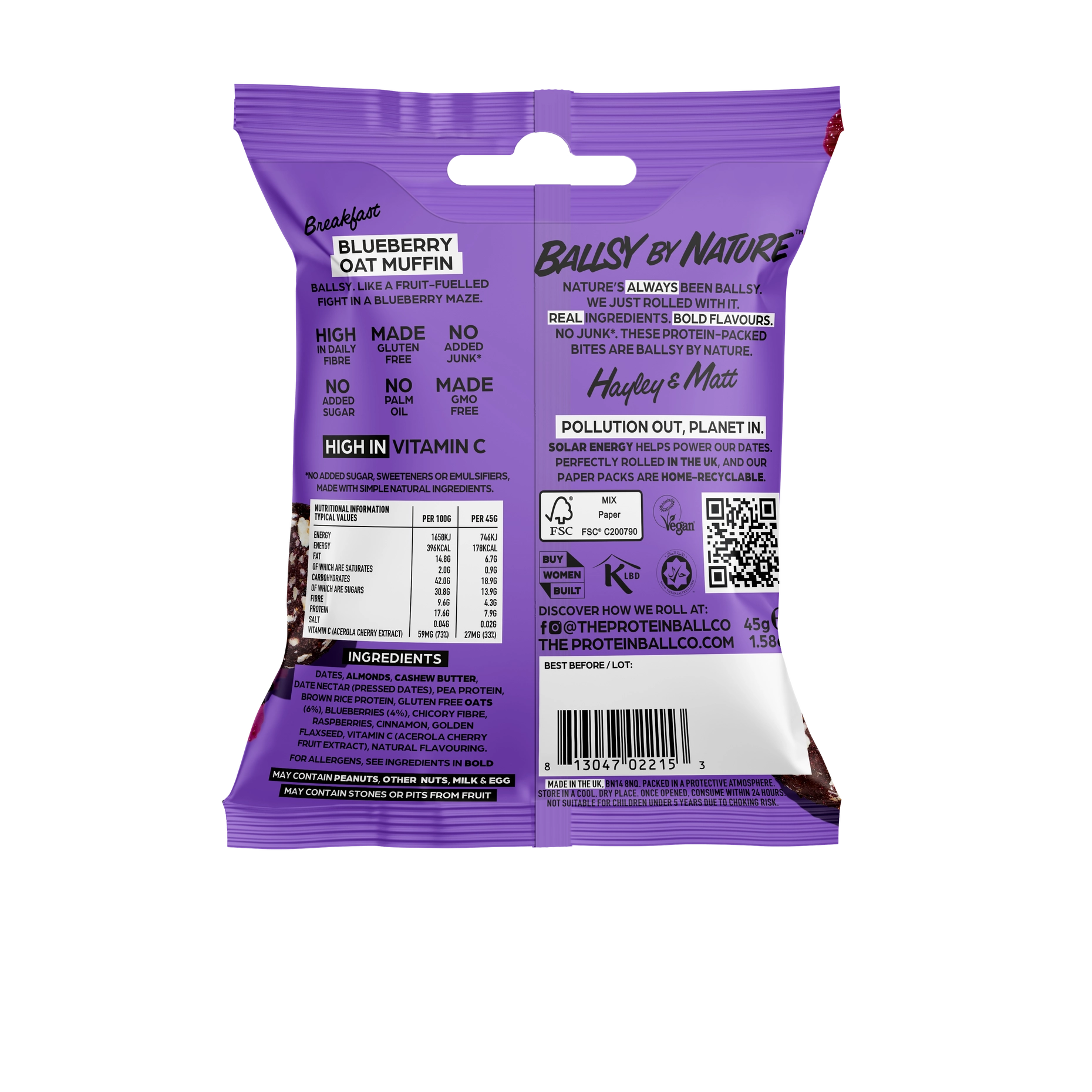 Blueberry Oat Muffin Protein Balls - Breakfast To-Go