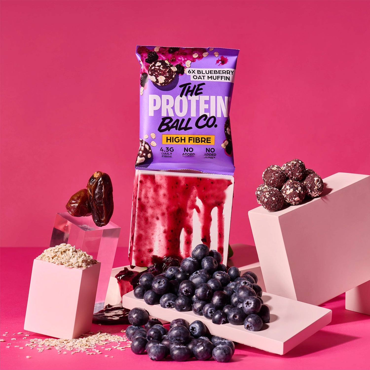 Blueberry Oat Muffin Protein Balls - Breakfast To-Go