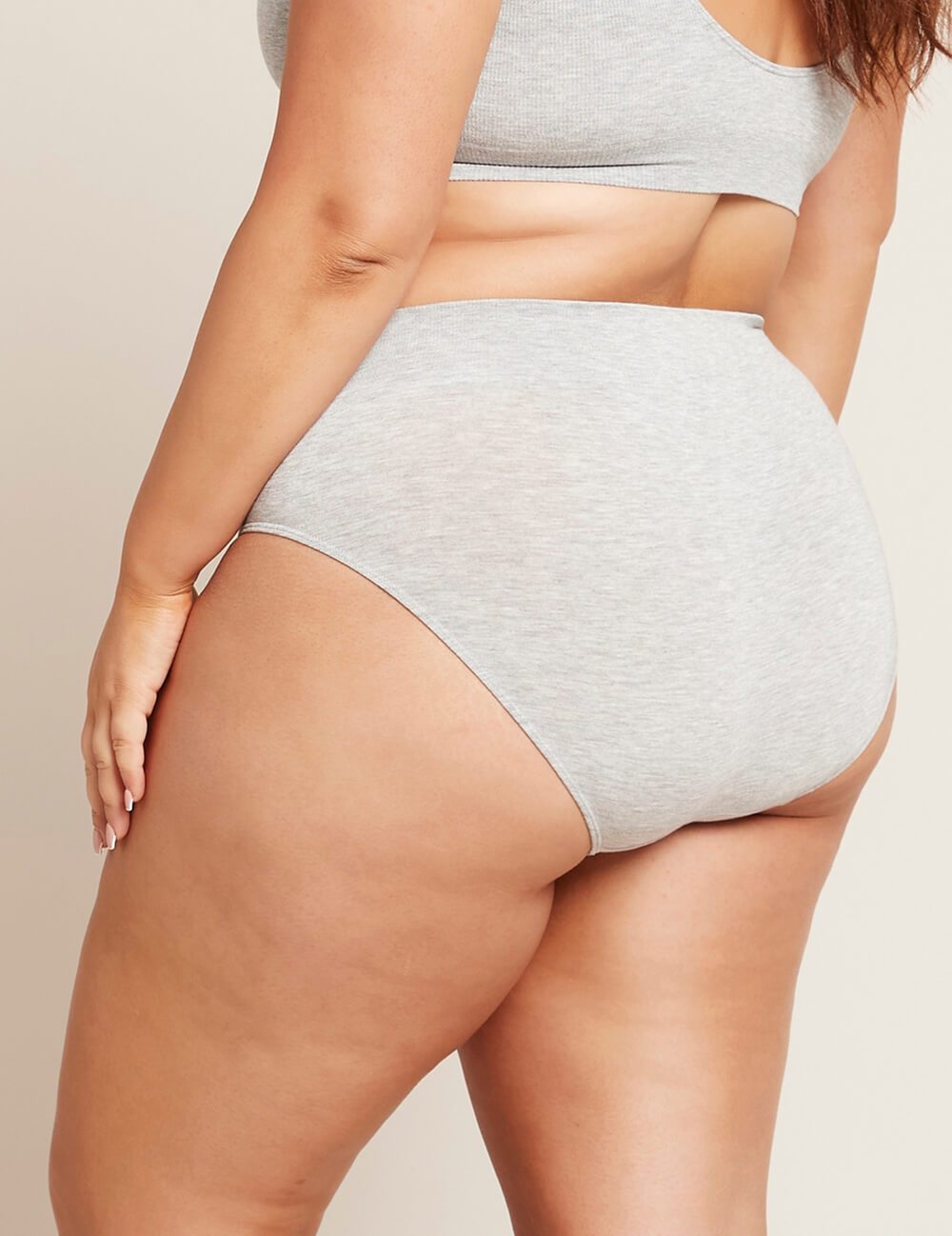 Organic Bamboo Full Brief Light Grey Marl