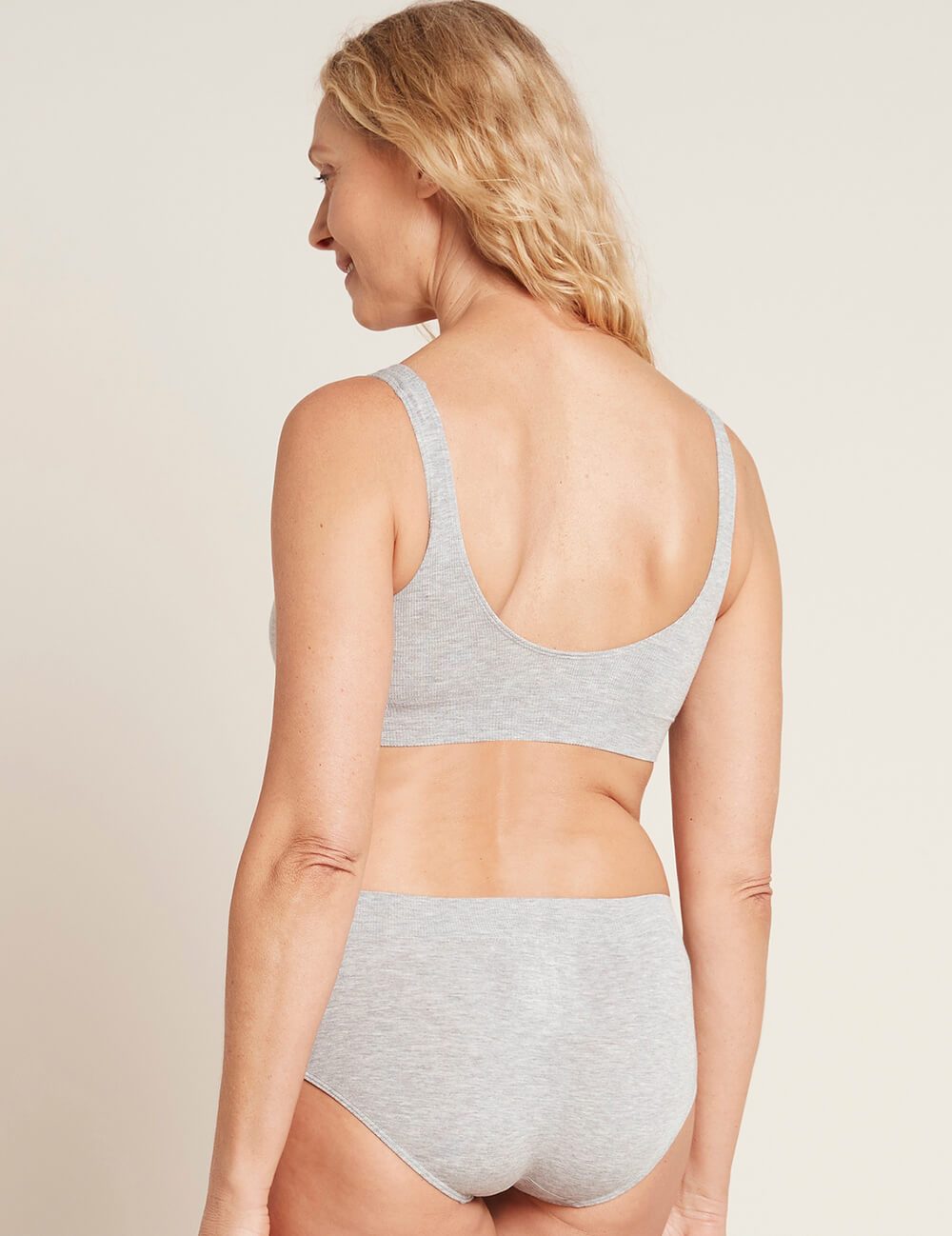 Boody Organic Bamboo Padded Shaper Bra - Light Grey Marl
