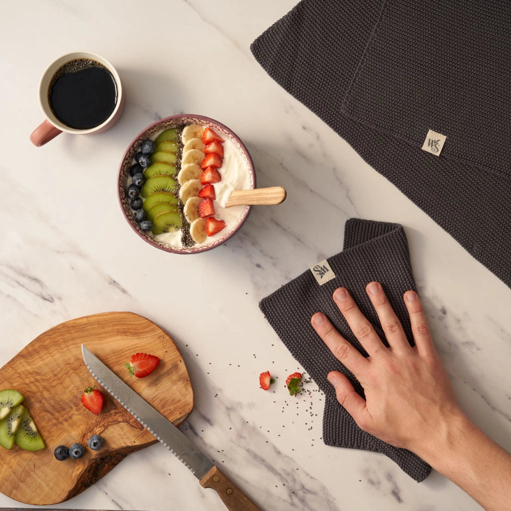 Dish Cloths - 100% Organic Cotton - Slate Grey