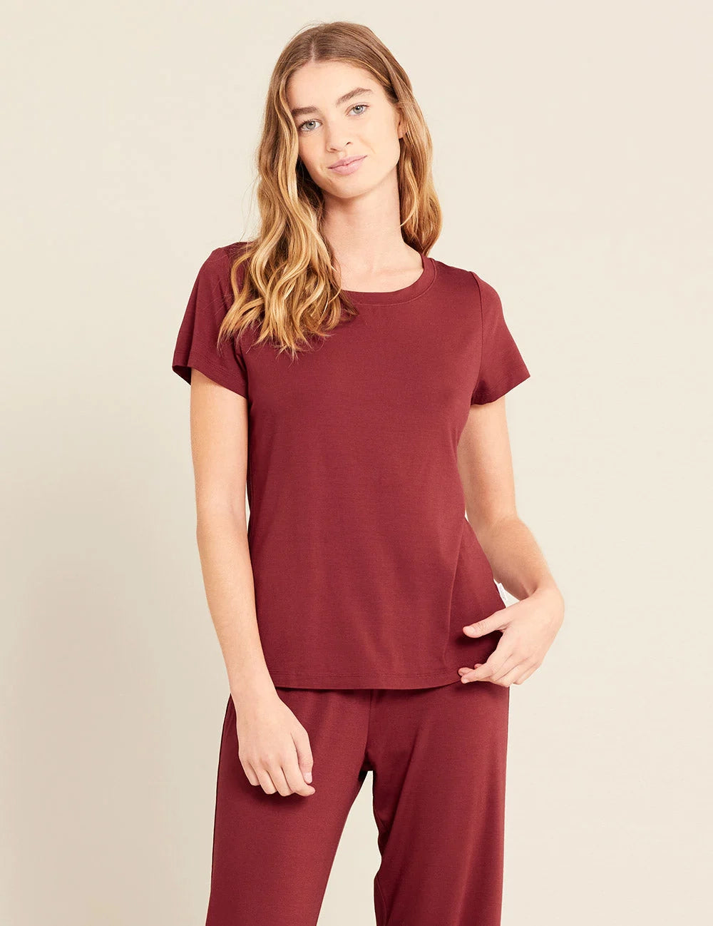 Bamboo Goodnight Sleep Tee Dusty Ruby