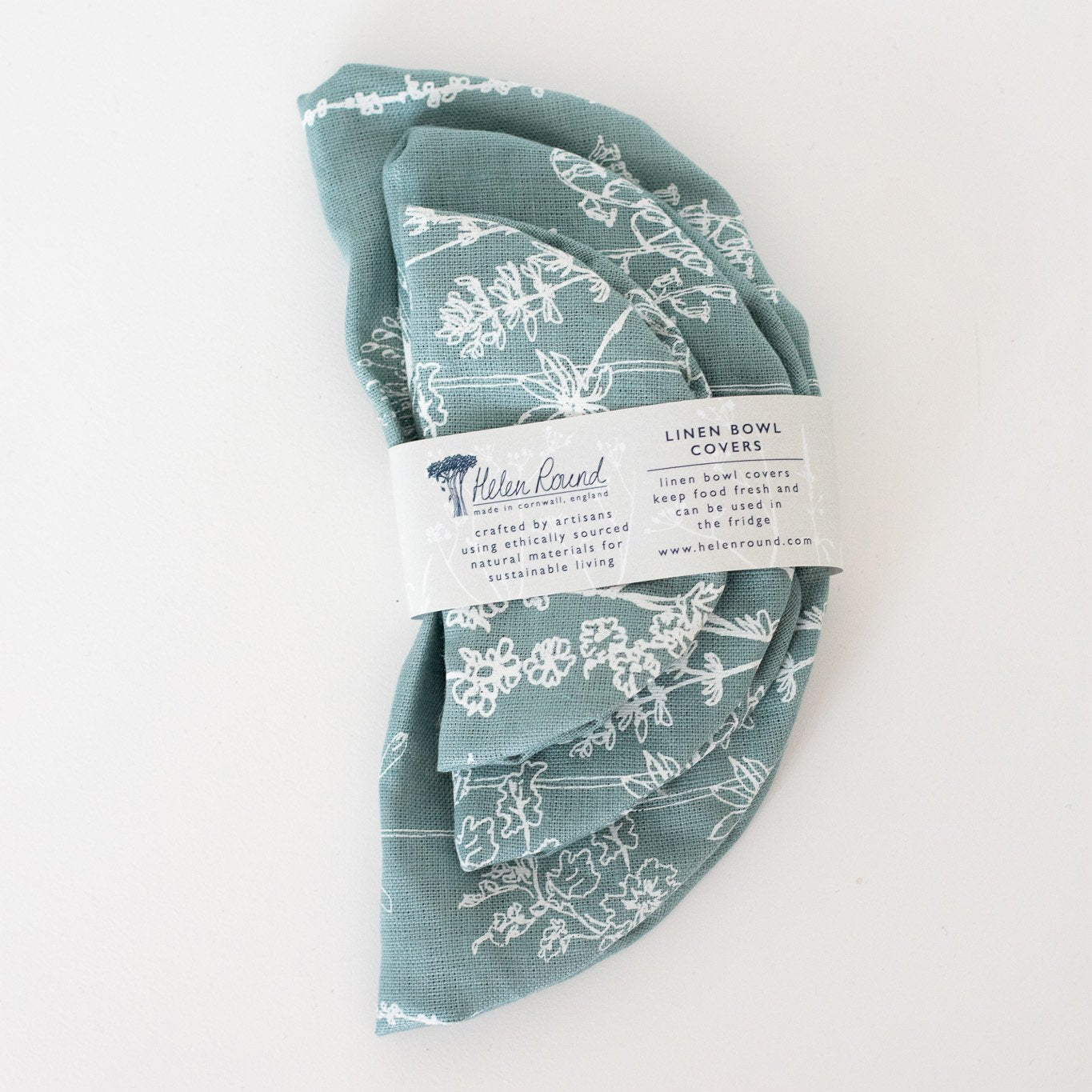 Garden Bowl Covers - Set of Three in Duck Egg Blue