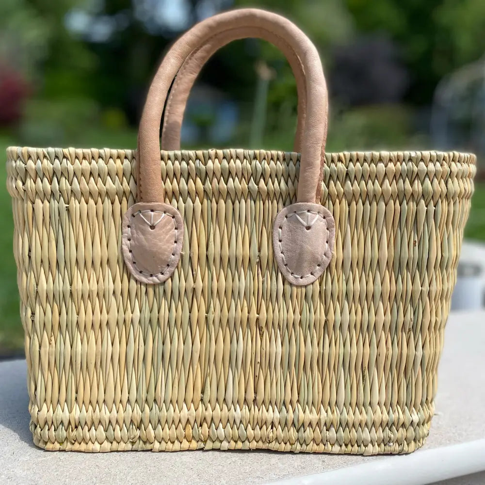 The Nicole Bag: Reed Shopping Basket Bag - Large