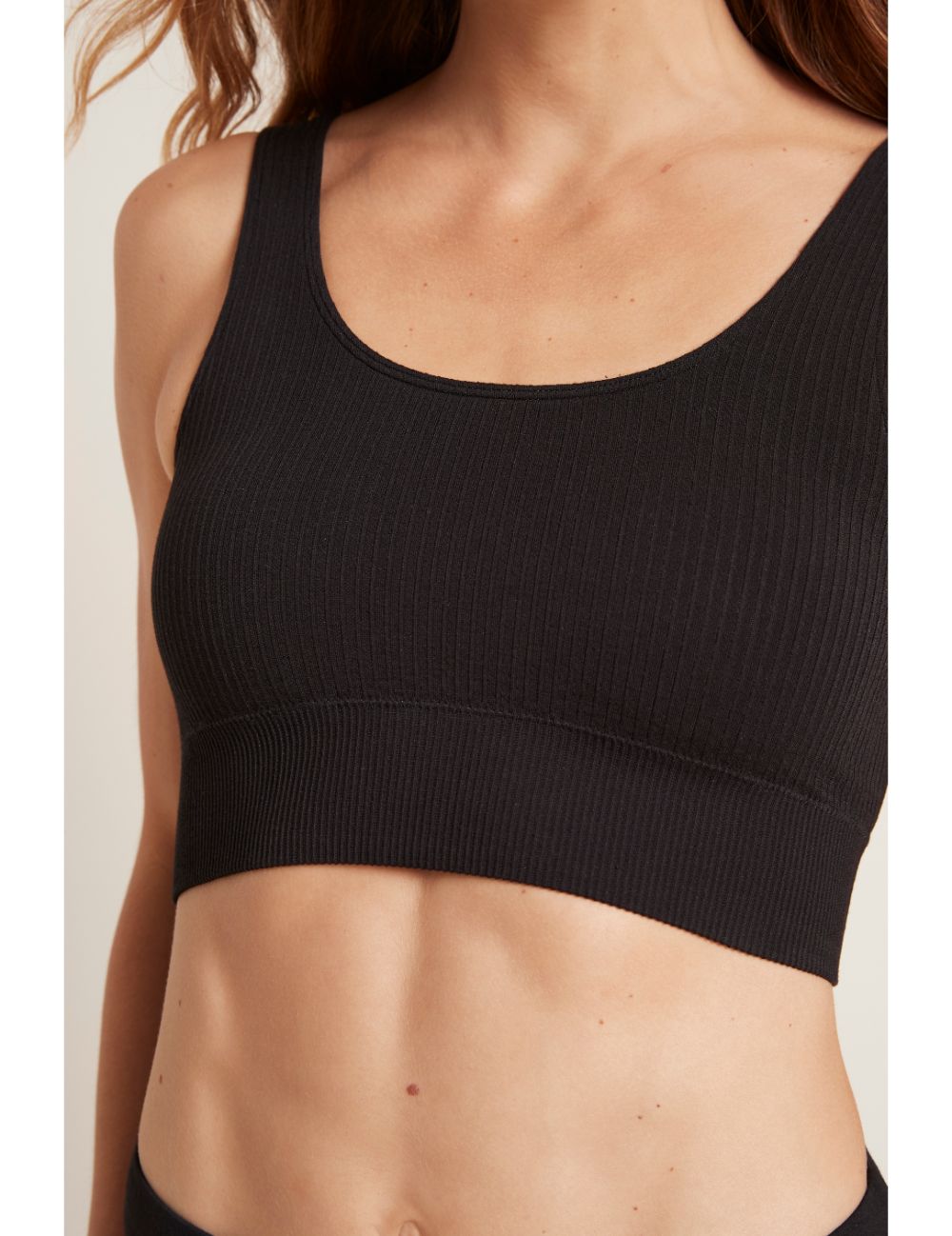 Bamboo Ribbed Seamless Bra Black