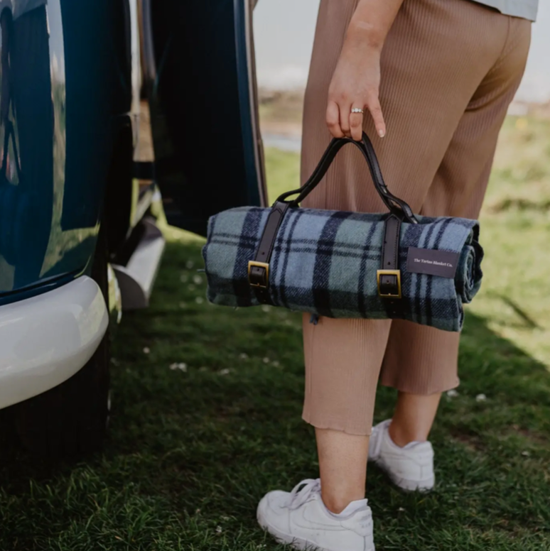 Recycled Wool Waterproof Picnic Blanket Campbell Tartan