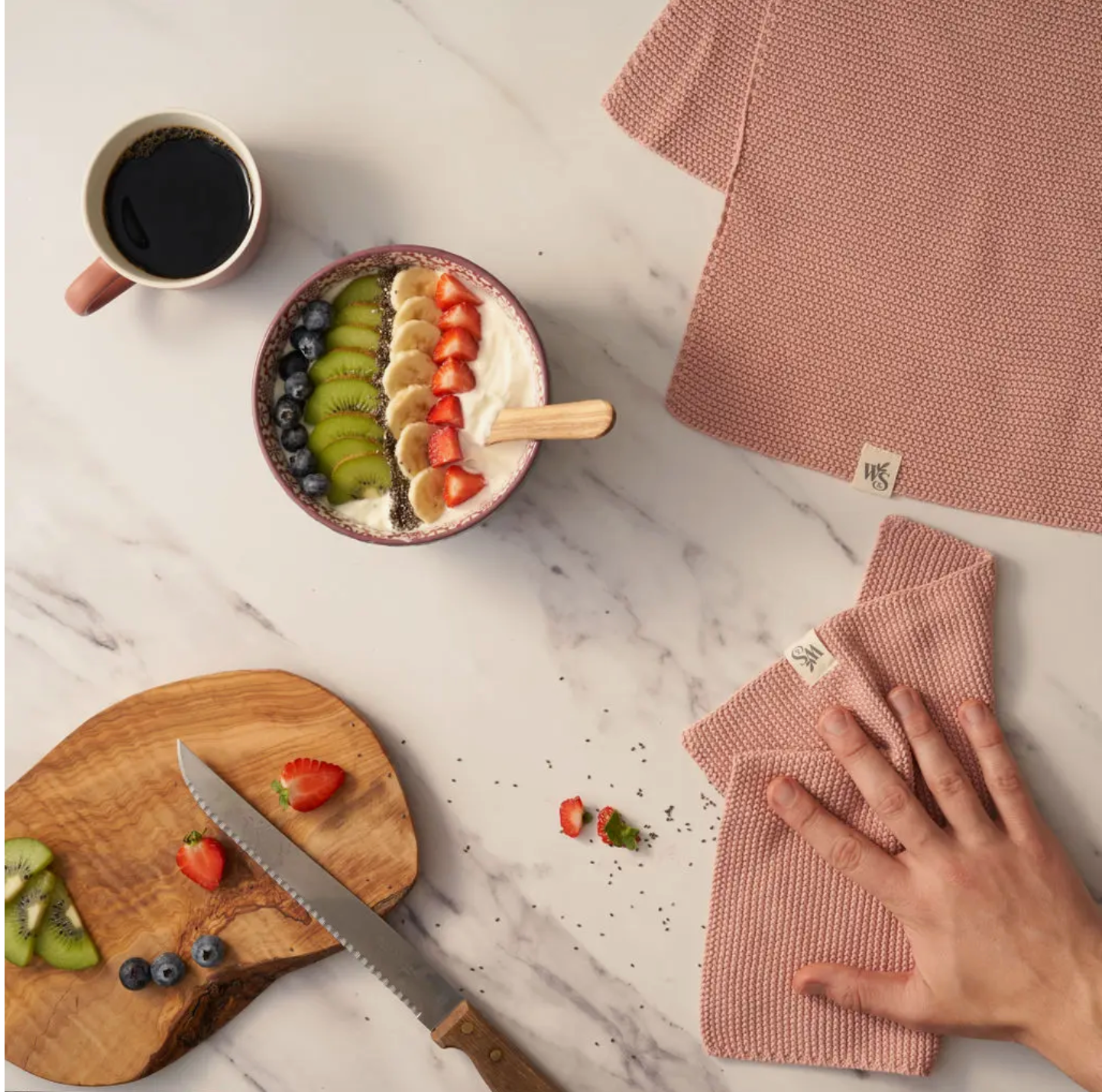 Hand Towels - 100% Organic Cotton - Rose