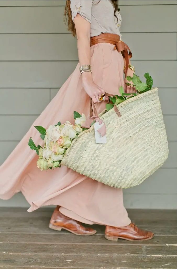 The Victoria Bag : Handmade Straw Bag with Natural Leather Straps (Short & Long)