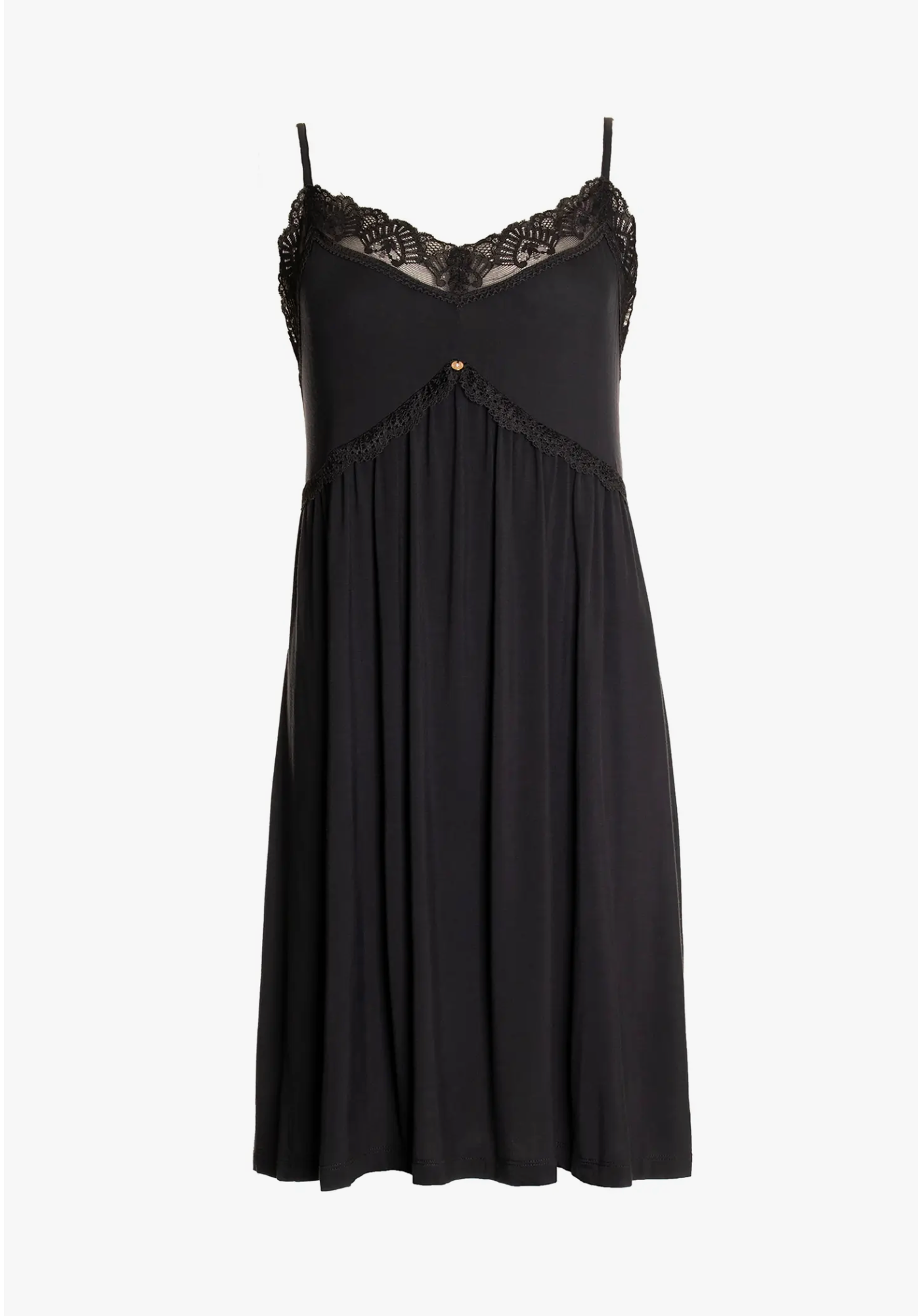 Bamboo Lace Chemise Nightie in Raven