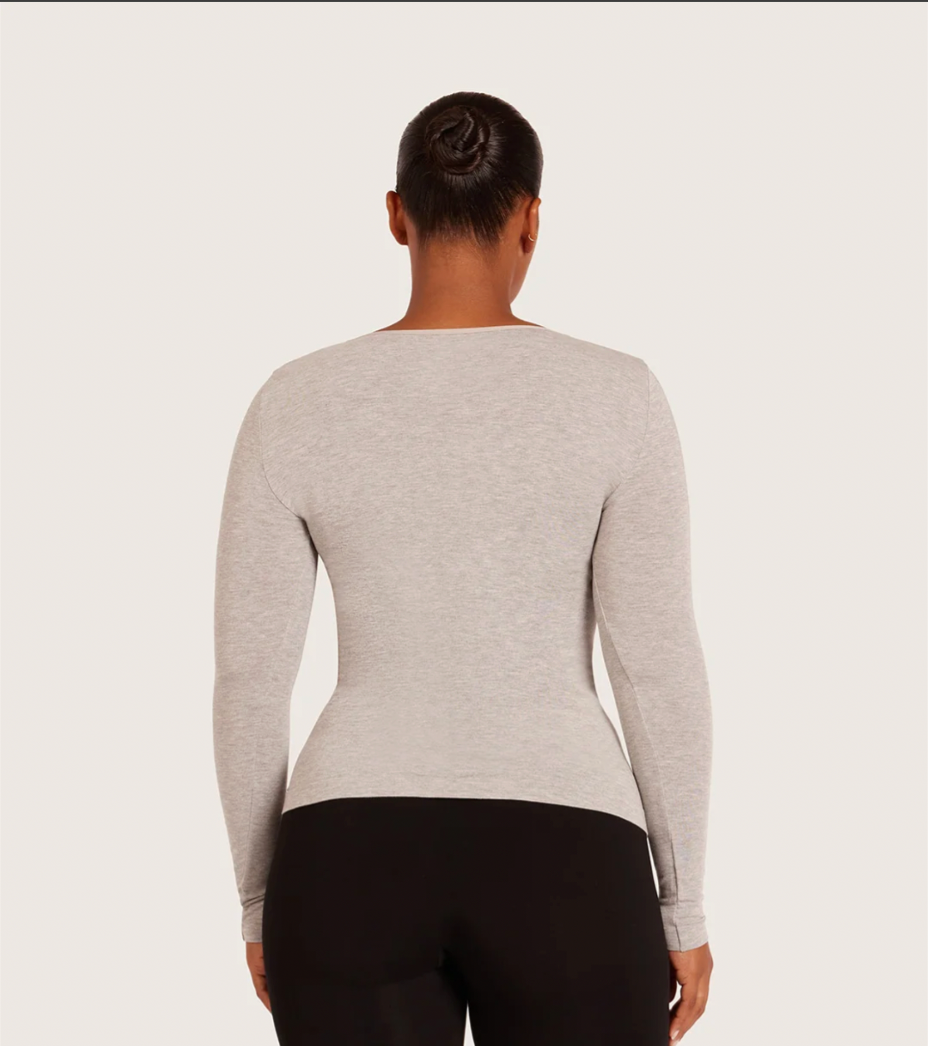 Long Sleeve Top Light Grey Marl