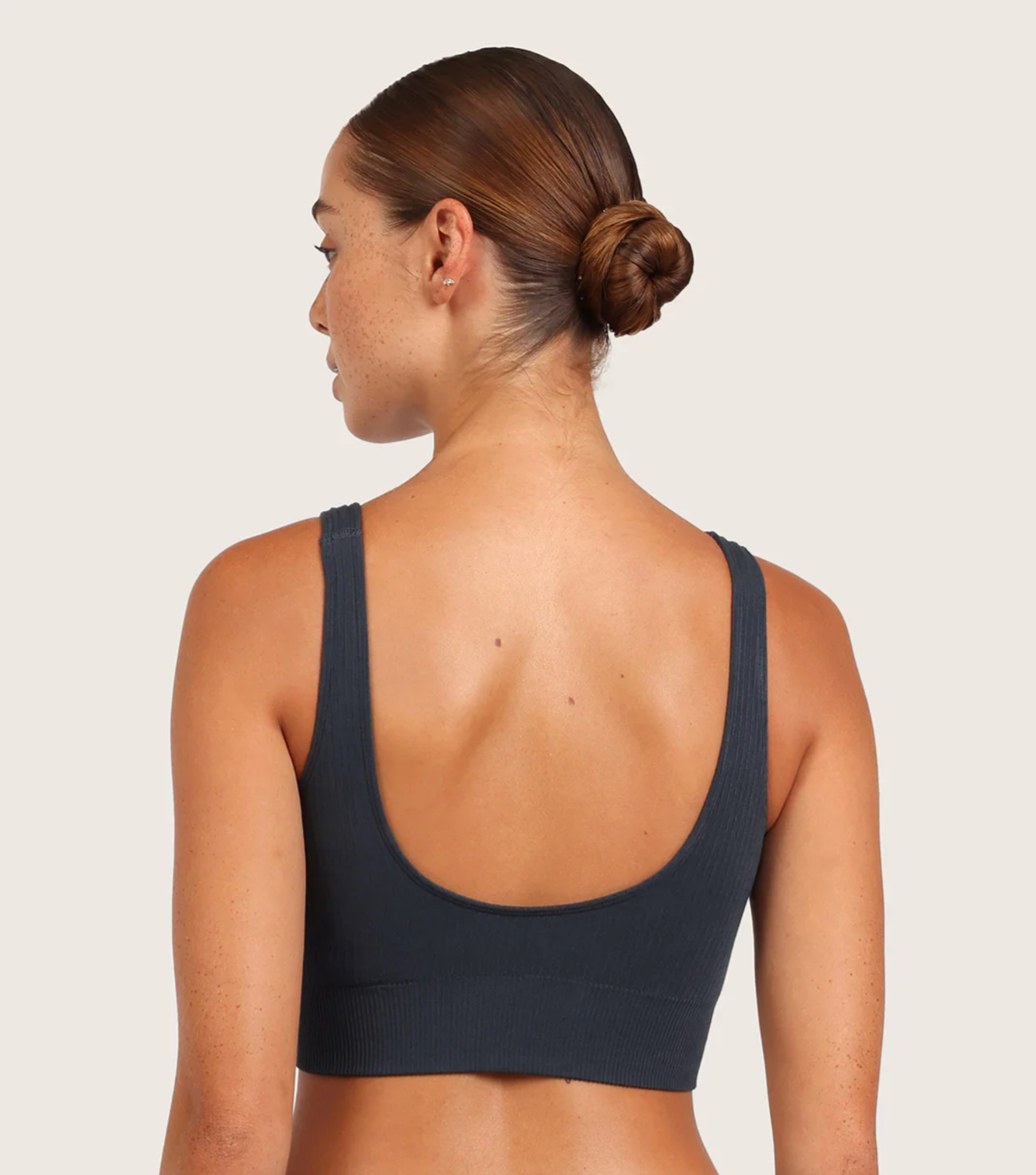 Bamboo Ribbed Seamless Bra Storm