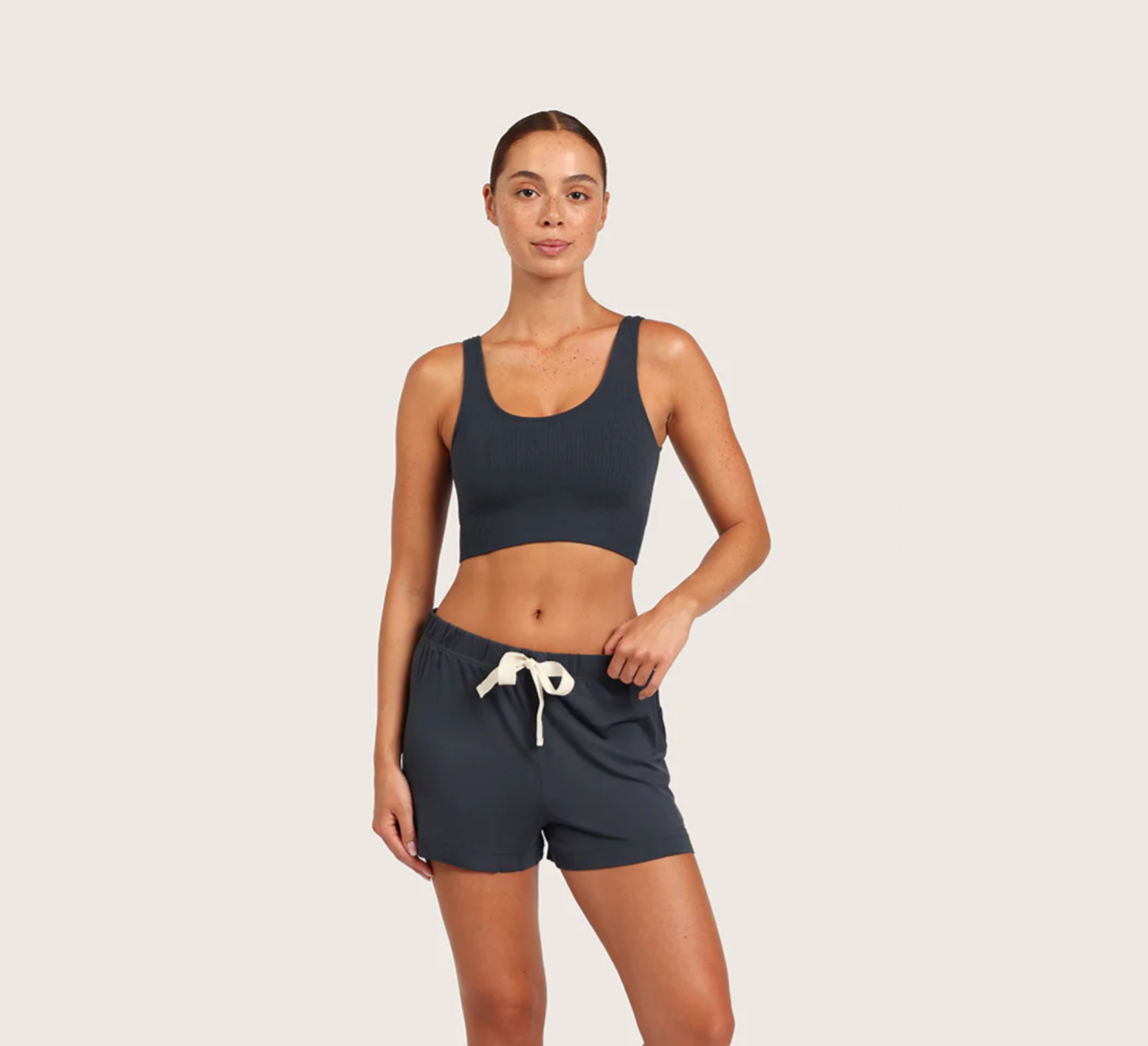 Bamboo Ribbed Seamless Bra Storm