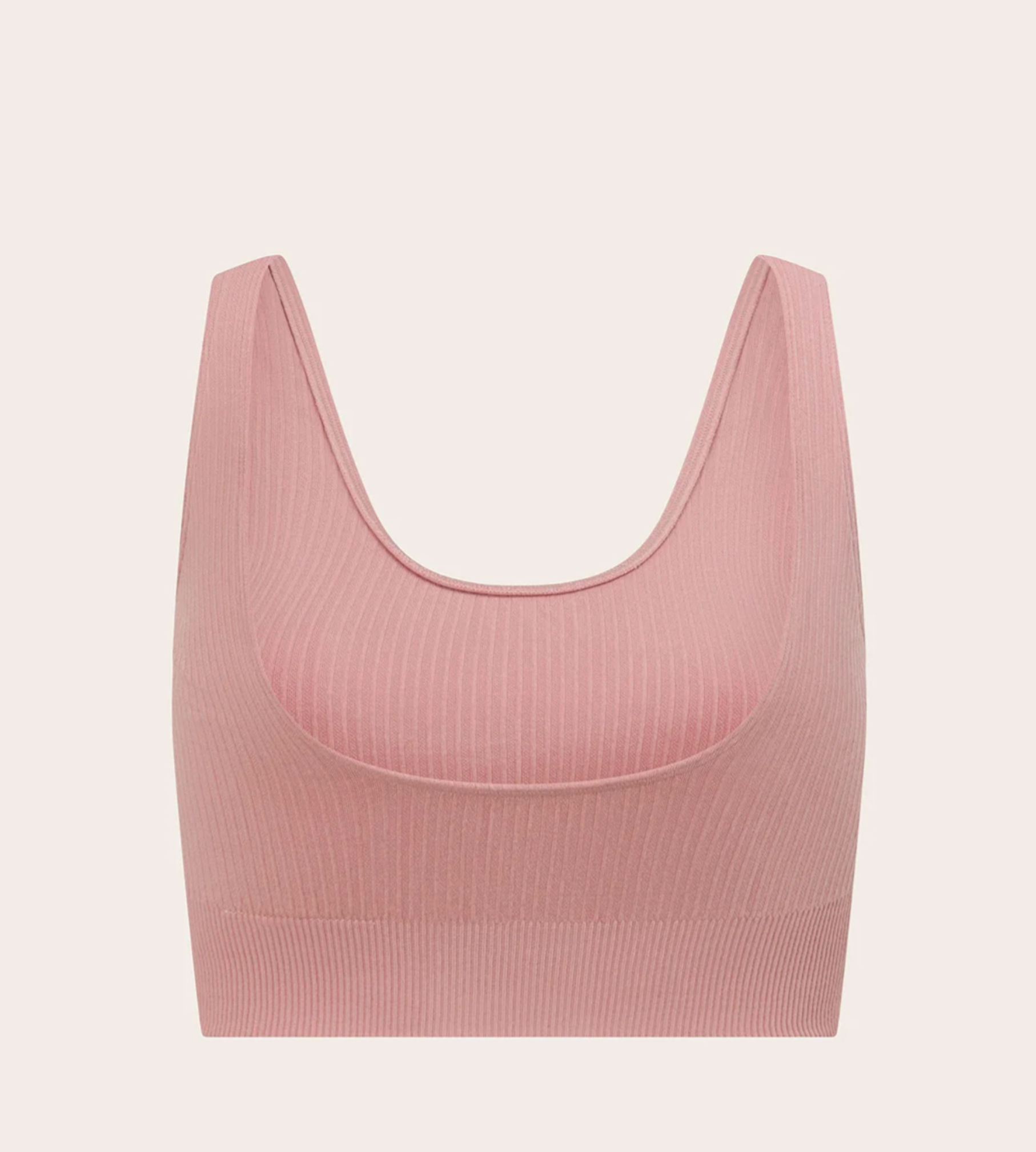 Bamboo Ribbed Seamless Bra Dusky Pink