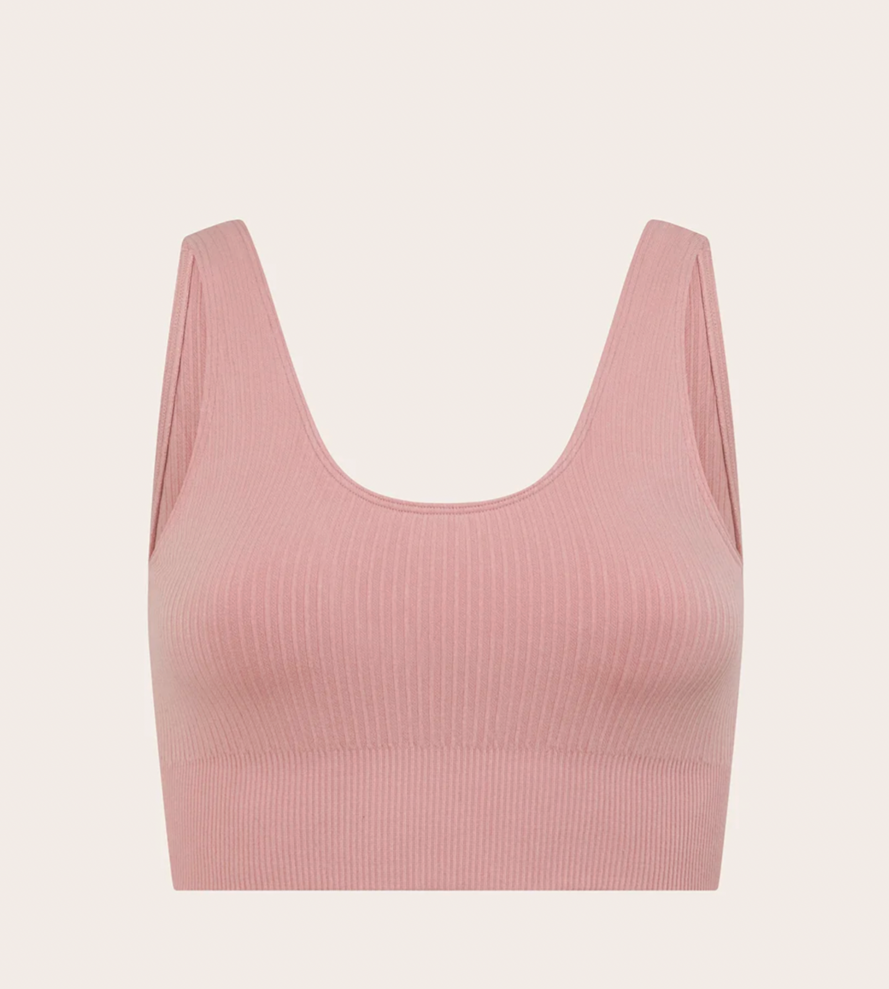 Bamboo Ribbed Seamless Bra Dusky Pink