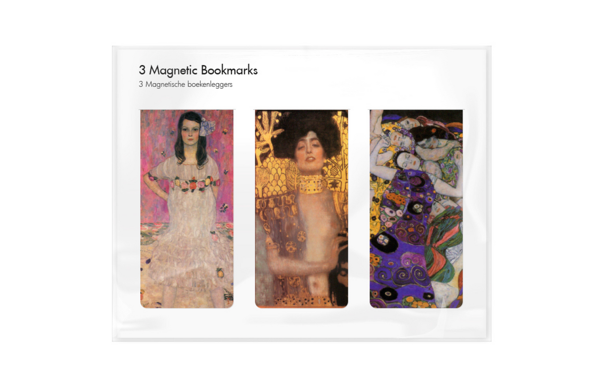 Gustav Klimt Masterpieces Set of 3 Magnetic Bookmarks