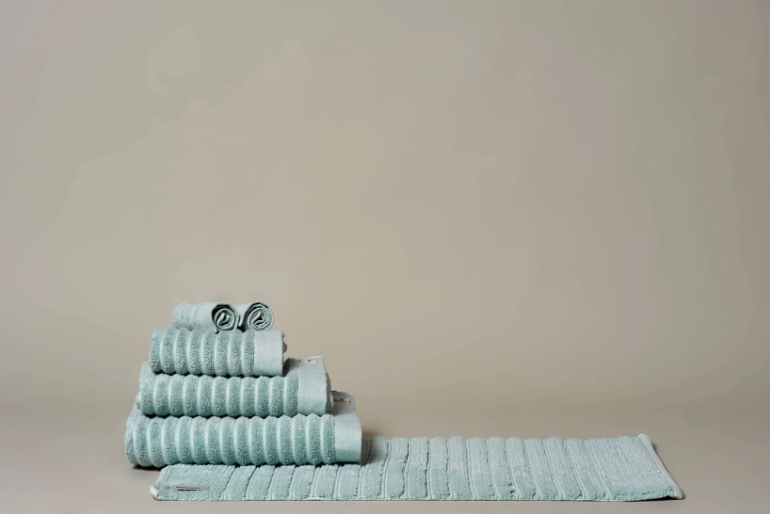 Organic Cotton Bath Runner / Duckegg Blue