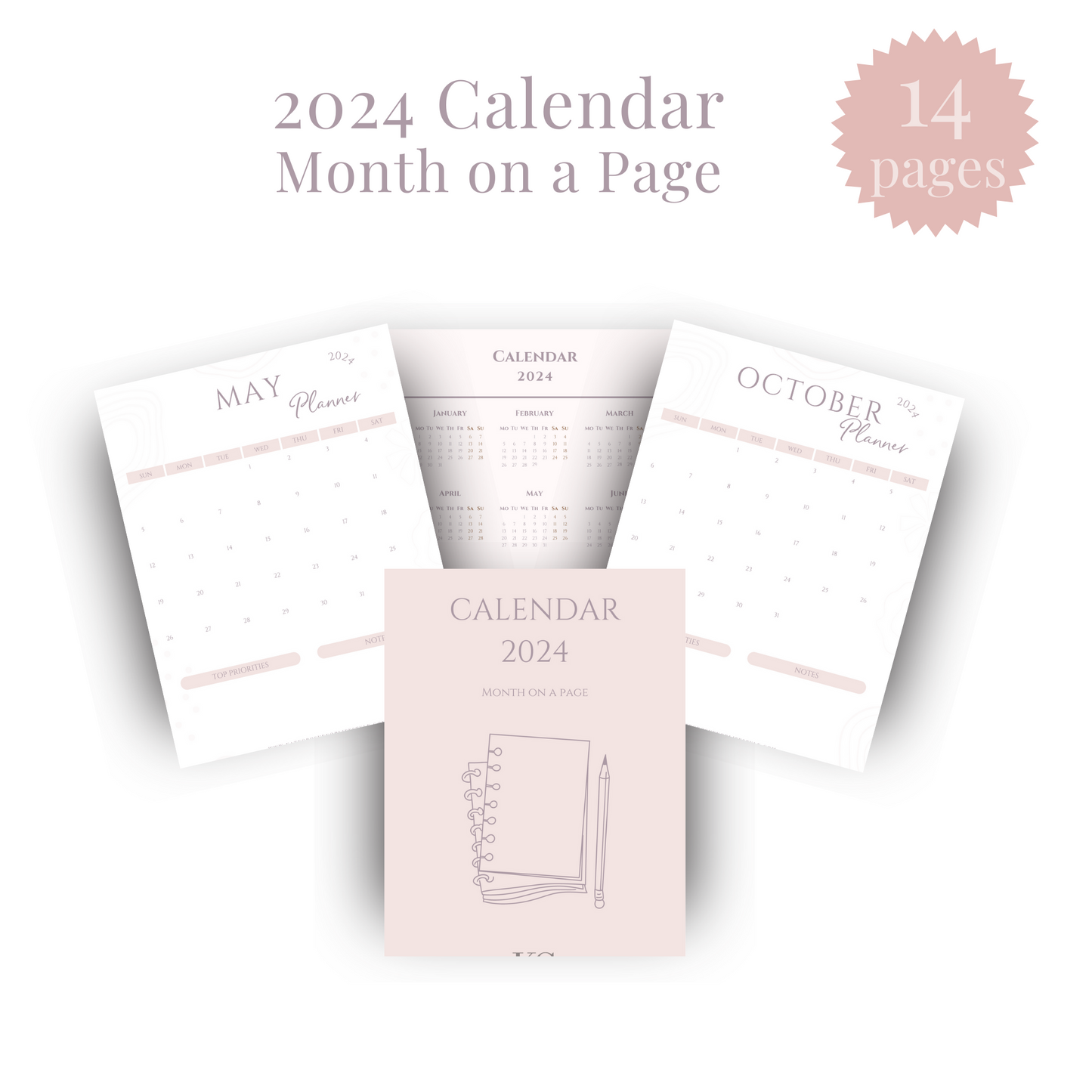 2024 Calendar Month on a Page