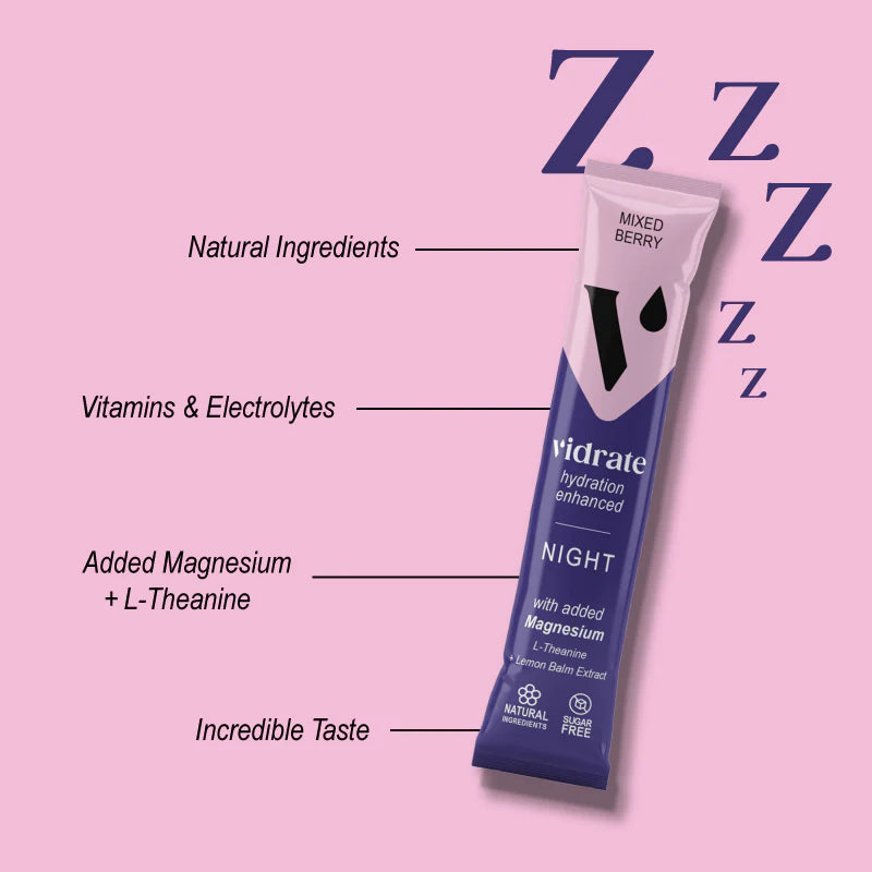 Vidrate Night (Mixed Berry) Hydration Sachets (10)
