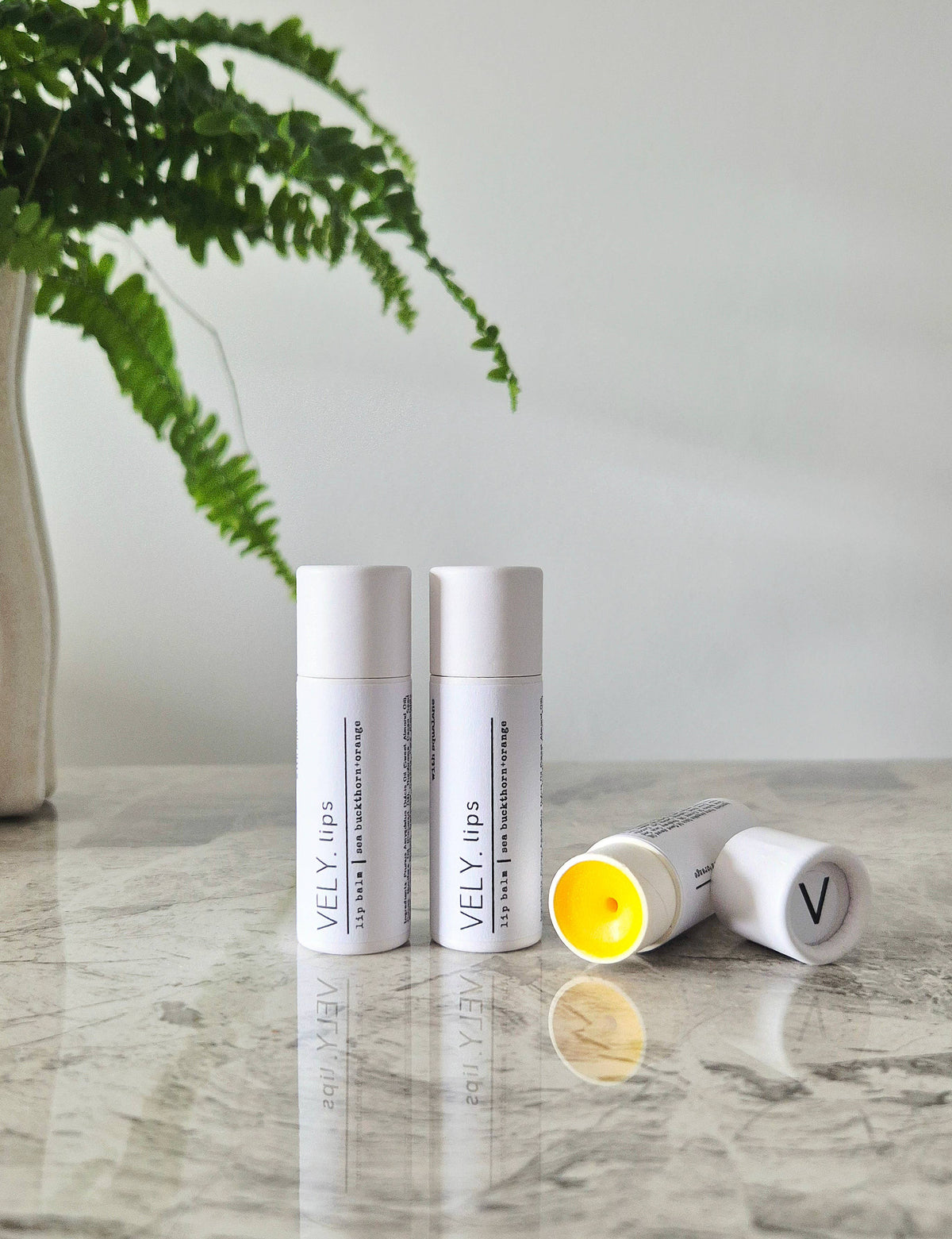 Natural Vegan Lip Balm with Sea Buckthorn and Squalane