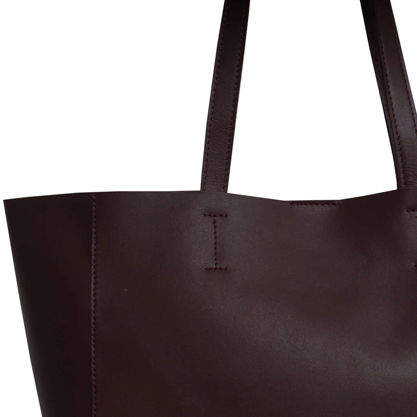 'ABINGDON' Burgundy Real Leather unlined Designer Tote Bag
