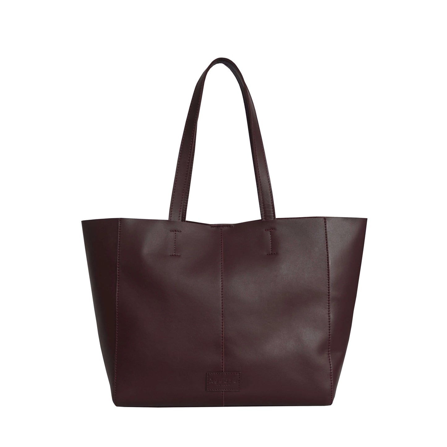 'ABINGDON' Burgundy Real Leather unlined Designer Tote Bag